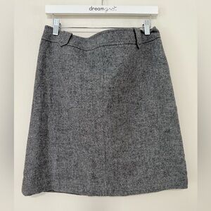 Talbots light gray wool blend back zip a-line skirt in size 12